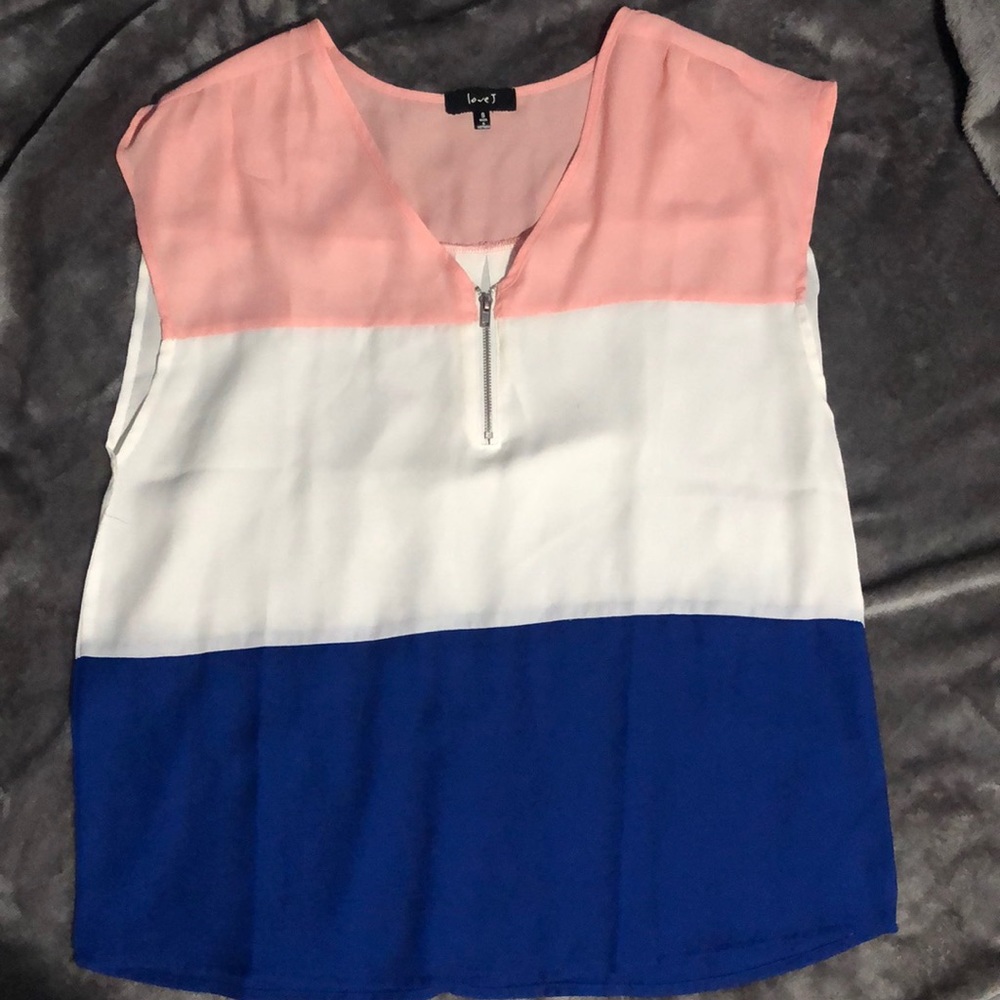 Tri-color blouse